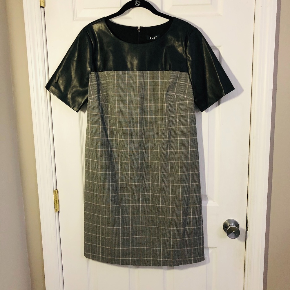 DNKY Gray & Pink Plaid Dress NWT